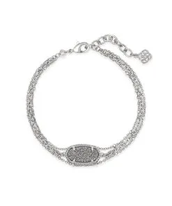 Kendra Scott Elaina Silver Multi Strand Bracelet In Platinum Drusy