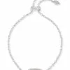 Kendra Scott Elaina Silver Adjustable Chain Bracelet In Ivory Pearl