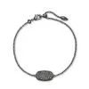 Kendra Scott Elaina Gunmetal Single Slide Bracelet In Platinum Drusy
