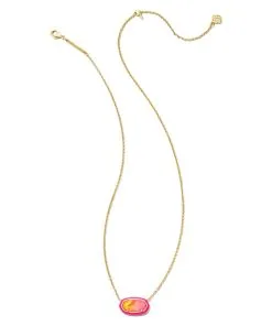 Kendra Scott Elisa Gold Enamel Framed Short Pendant Necklace In Sunset Ombre Illusion 7 Kendra Scott Elisa Gold Enamel Framed Short Pendant Necklace In Sunset Ombre Illusion -Earrings Bracelets Elegant Shop kendra scott elisa enamel frame short pendant necklace gold sunset ombre illusion 01