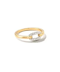 Kendra Scott Elisa 14k Yellow Gold Interlocking Band Ring In White Diamond