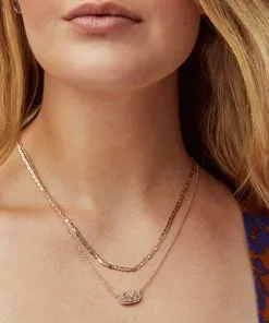 Kendra Scott Elisa Rose Gold Multi Strand Necklace In Rose Gold Drusy -Earrings Bracelets Elegant Shop kendra scott elisa multi chain necklace rose gold drusy 01 lg