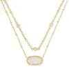 Kendra Scott Elisa Gold Multi Strand Necklace In Iridescent Drusy -Earrings Bracelets Elegant Shop kendra scott elisa multi strand necklace gold iridescent drusy 00 lg