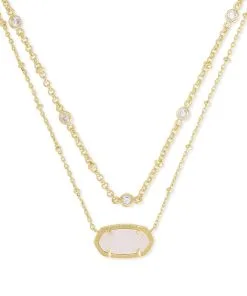 Kendra Scott Elisa Gold Multi Strand Necklace In Iridescent Drusy