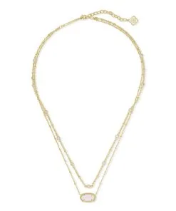 Kendra Scott Elisa Gold Multi Strand Necklace In Iridescent Drusy -Earrings Bracelets Elegant Shop kendra scott elisa multi strand necklace gold iridescent drusy 01 lg