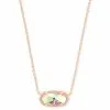 Kendra Scott Elisa Rose Gold Pendant Necklace In Dichroic Glass -Earrings Bracelets Elegant Shop kendra scott elisa necklace rose gold dichroic 00 lg