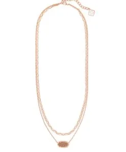Kendra Scott Elisa Rose Gold Multi Strand Necklace In Rose Gold Drusy -Earrings Bracelets Elegant Shop kendra scott elisa necklace rose gold rose gold drusy 01 lg