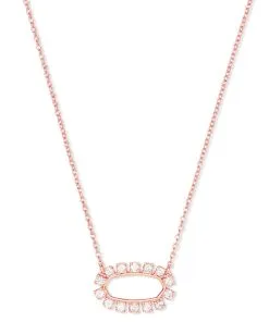 Kendra Scott Elisa Open Frame Crystal Pendant In Rose Gold