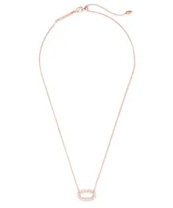 Kendra Scott Elisa Open Frame Crystal Pendant In Rose Gold -Earrings Bracelets Elegant Shop kendra scott elisa open frame cz necklace rose gold white cz 01 lg