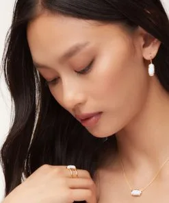 Kendra Scott Elisa 18k Gold Vermeil Pendant Necklace In White Sterling Opal -Earrings Bracelets Elegant Shop kendra scott elisa pendant necklace 18k gold vermeil white sterling opal