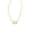 Kendra Scott Elisa Gold Satellite Short Pendant Necklace In Yellow Kyocera Opal -Earrings Bracelets Elegant Shop kendra scott elisa satellite short pendant necklace gold yellow kyocera opal 01