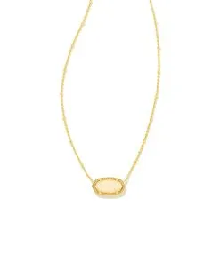 Kendra Scott Elisa Gold Satellite Short Pendant Necklace In Yellow Kyocera Opal