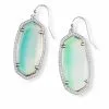 Kendra Scott Elle Silver Drop Earrings In Dichroic Glass