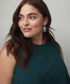 Kendra Scott Elle Silver Drop Earrings In Dichroic Glass -Earrings Bracelets Elegant Shop kendra scott elle earring gold abalone 01 lg 4