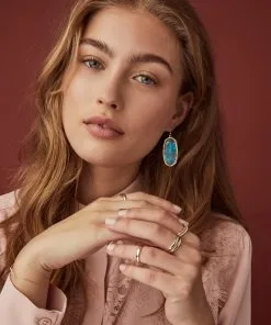 Kendra Scott Elle Gold Drop Earrings In Abalone Shell -Earrings Bracelets Elegant Shop kendra scott elle earring gold bronze veined turquoise magnesite 04 lg