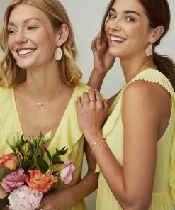 Kendra Scott Elle Rose Gold Drop Earrings In Ivory Mother-of-Pearl -Earrings Bracelets Elegant Shop kendra scott elle earring gold rosequartz 03 lg 2