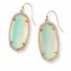 Kendra Scott Elle Rose Gold Drop Earrings In Dichroic Glass