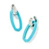 Kendra Scott Elle Silver Convertible Link Earrings In Turquoise Magnesite -Earrings Bracelets Elegant Shop kendra scott elle link earrings rhodium turquoise magnesite 00