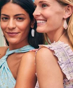 Kendra Scott Elle Silver Drop Earrings In Ivory Mother-Of-Pearl -Earrings Bracelets Elegant Shop kendra scott elle statement earrings alex drop earrings