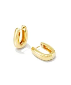 Kendra Scott Ellen Wide Huggie Earrings In 18k Gold Vermeil