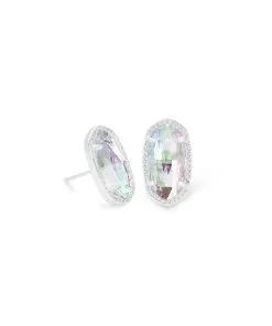 Kendra Scott Ellie Silver Stud Earrings In Dichroic Glass