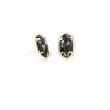 Kendra Scott Ellie Gold Stud Earrings In Black