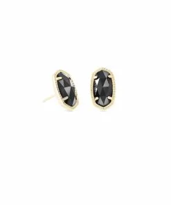 Kendra Scott Ellie Gold Stud Earrings In Black