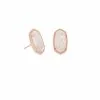 Kendra Scott Ellie Rose Gold Stud Earrings In Iridescent Drusy