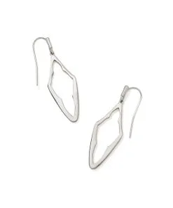 Kendra Scott Elongated Abbie Open Frame Earrings In Silver