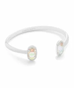 Kendra Scott Elton Silver Cuff Bracelet In Dichroic Glass