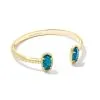 Kendra Scott Elton Gold Cuff Bracelet In Teal Abalone