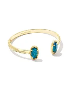 Kendra Scott Elton Gold Cuff Bracelet In Teal Abalone