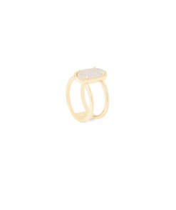 Kendra Scott Elyse Gold Ring In Iridescent Drusy -Earrings Bracelets Elegant Shop kendra scott elyse gold band ring in iridescent drusy 01 default lg