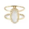 Kendra Scott Elyse 18k Gold Vermeil Double Band Ring In Ivory Mother-of-Pearl -Earrings Bracelets Elegant Shop kendra scott elyse ring 18k gold vermeil ivory mother of pearl 00 lg