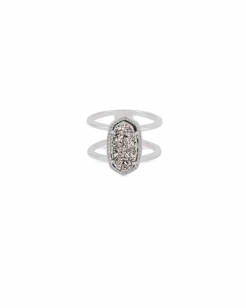 Kendra Scott Elyse Silver Ring In Platinum Drusy 3 Kendra Scott Elyse Silver Ring In Platinum Drusy