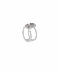 Kendra Scott Elyse Silver Ring In Platinum Drusy 7 Kendra Scott Elyse Silver Ring In Platinum Drusy -Earrings Bracelets Elegant Shop kendra scott elyse silver band ring in platinum drusy 01 default lg