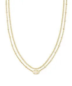 Kendra Scott Emilie Gold Multi Strand Necklace In Iridescent Drusy
