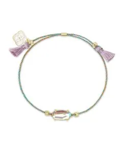 Kendra Scott Everlyne Multicolor Cord Friendship Bracelet In Dichroic Glass