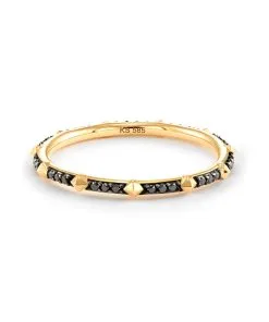 Kendra Scott Astrid 14k Yellow Gold Band Ring In Black Diamond