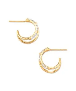 Kendra Scott Astrid 14k Yellow Gold Split Hoop Earrings In White Diamond -Earrings Bracelets Elegant Shop kendra scott fine astrid split hoop earrings 14k yellow gold white diamond 01 lg