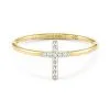 Kendra Scott Cross 14k Yellow Gold Band Ring In White Diamond