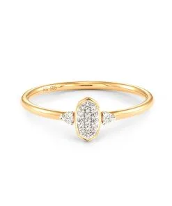 Kendra Scott Marisa 14k Yellow Gold Band Ring In White Diamond