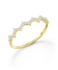 Kendra Scott Finley 14k Yellow Gold Band Ring In White Diamond -Earrings Bracelets Elegant Shop kendra scott finley band ring 14k yellow gold white diamond 01 lg