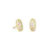 Kendra Scott Grayson Gold Stud Earrings In White Crystal -Earrings Bracelets Elegant Shop kendra scott grayson crystal stud earrings gold white crystal 00 lg