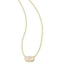 Kendra Scott Grayson Gold Pendant Necklace In Iridescent Drusy