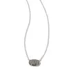 Kendra Scott Grayson Silver Pendant Necklace In Platinum Drusy -Earrings Bracelets Elegant Shop kendra scott grayson pendant necklace rhodium platinum drusy 00