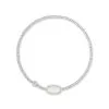 Kendra Scott Grayson Silver Stretch Bracelet In Ivory Mother-of-Pearl -Earrings Bracelets Elegant Shop kendra scott grayson stretch bracelet bracelet rhodium brass ivory 00 lg