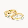 Kendra Scott Haven Heart Gold Rings Set Of 3 In Multi Mix