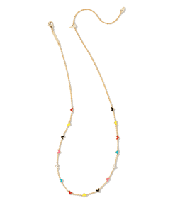 Kendra Scott Haven Heart Gold Strand Necklace In Multi Mix -Earrings Bracelets Elegant Shop kendra scott haven heart strand necklace gold multi mix 01 lg