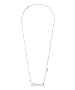 Kendra Scott Illinois Pendant Necklace In Sterling Silver -Earrings Bracelets Elegant Shop kendra scott illinois pendant necklace sterling silver 01 lg